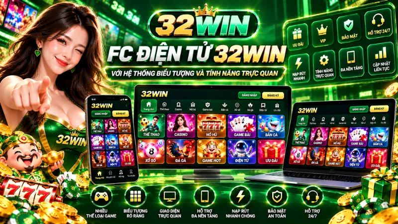 FC Điện Tử 32WIN trên điện thoại, máy tính bảng và máy tính